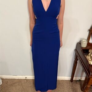 Aidan Mattox Royal Blue Maxi Dress